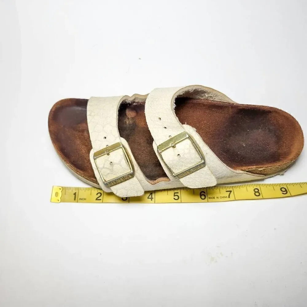 Birkenstock Arizona Shiny Python Snake Eggshell Iridescent Sandals Women 38 US 7